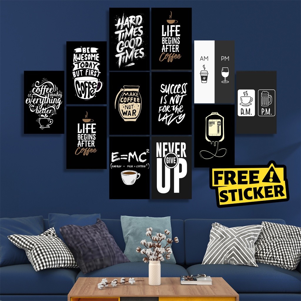 Disc (16Pcs) Poster Qoutes Aesthetic Vintage Ukuran A6 Aesthetic Wall Collage Wall Art Wall Decor