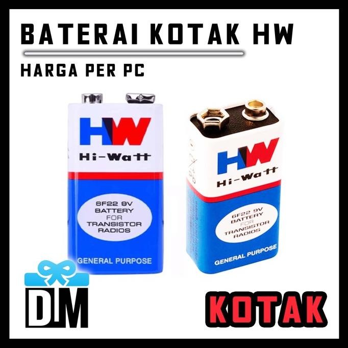 @=@=@=@=] Batre Baterai Kotak HW Hi watt 9v Square Battery Cubic