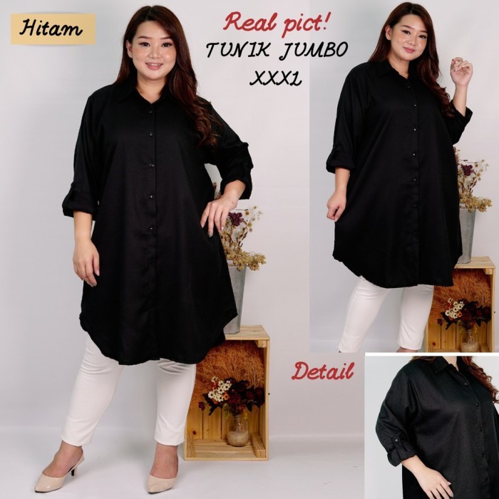 TERMURAH TUNIK KEMEJA POLOS WANITA BIGSIZE KEKINIAN 2021/ATASAN WANITA