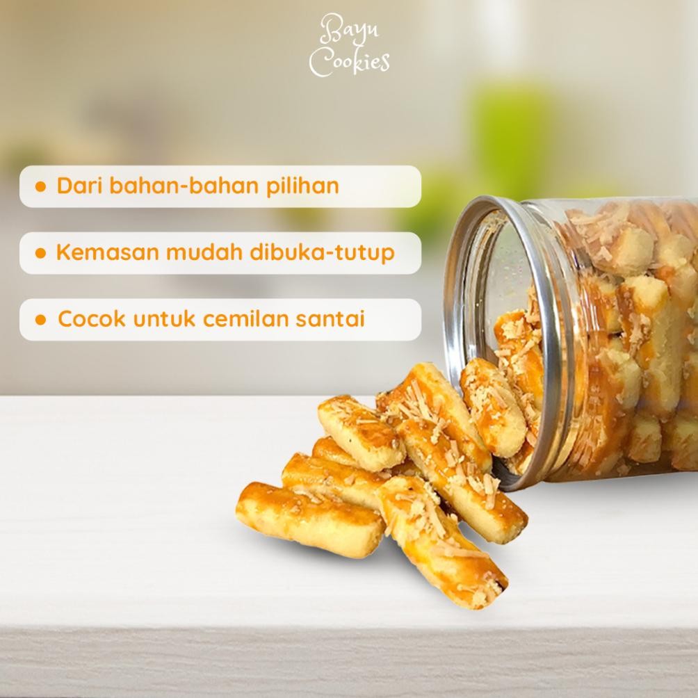 

TR24 Kue Kering Castengel 600ml - Kue Kastengel Keju Kue Lebaran Pop Can Cemilan Keluarga Homemade by Bayu Cookies Viral
