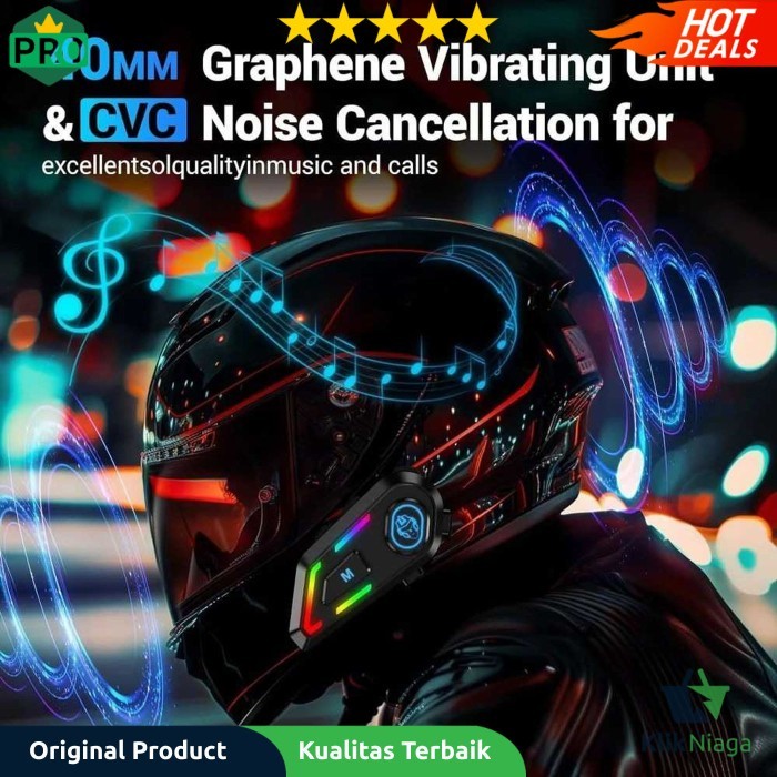 READY STOCK EDYELL INTERCOM HELM BLUETOOTH HEADSET HELMET MOTORCYCLE IP67 1000MAH