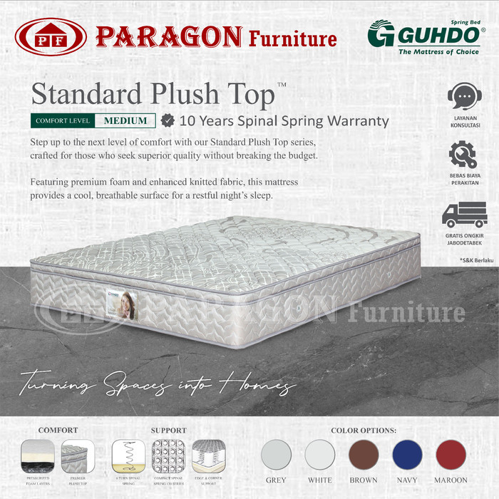 KASUR STANDAR PLUSH TOP 160X200 CM - GUHDO SPRING BED