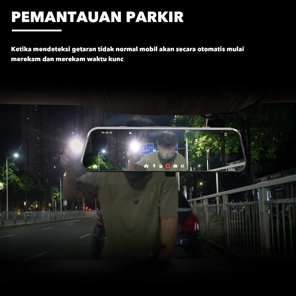 Auoralife Dashcam Mobil 1080P HD 10 Inch WiFi Layar Sentuh IPS Night Vision Dual Lens Perekaman Loop