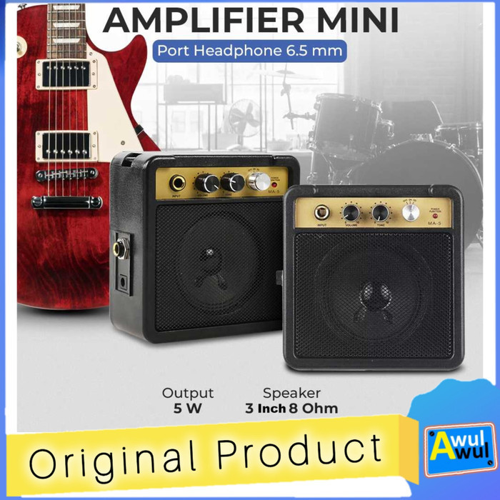 Amplifier Mini Gitar Elektrik 3W Speaker Gitar Listrik