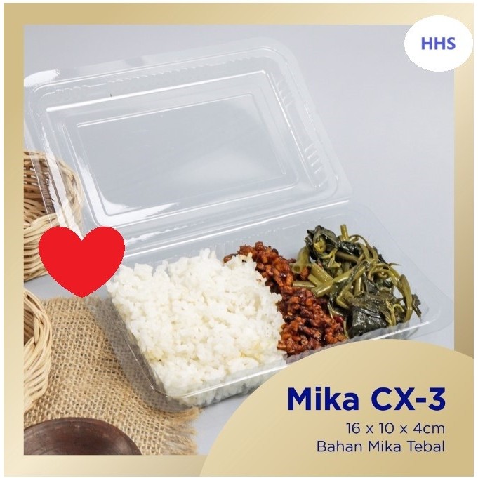 Mika Kotak Kue Makanan Plastik Tebal Cx 3A Isi 100 Pcs