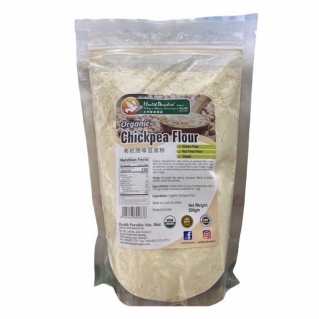 

HEALTH PARADISE ORGANIC GLUTEN FREE CHICKPEA FLOUR 500GR