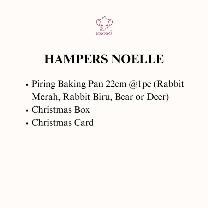 

NOELLE CHRISTMAS HAMPERS, HADIAH NATAL, PIRING NATAL