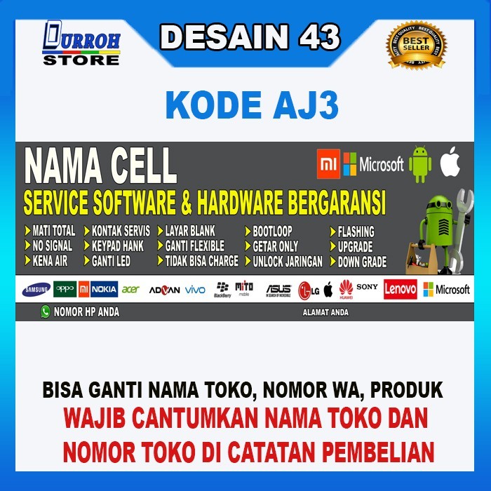 SPANDUK / BANNER SERVIS / SERVICE KONTER CELL / CELLULER DESAIN 43