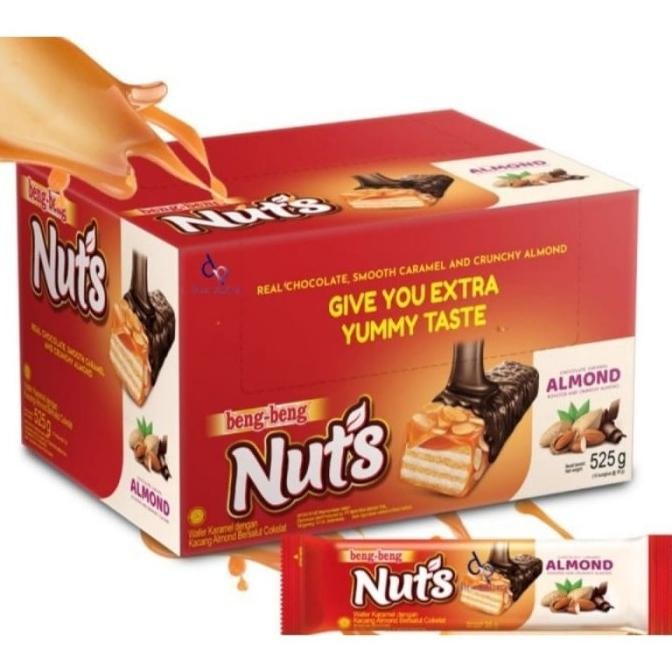 

Sekotak Beng Beng Nuts coklat Caramel dengan almond 15 pcs Berkualitas