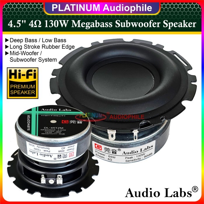 HARGA DISC - Speaker 4.5 Inch Subwoofer Woofer MEGABASS 4 ohm 4.5" Hifi Audio labs