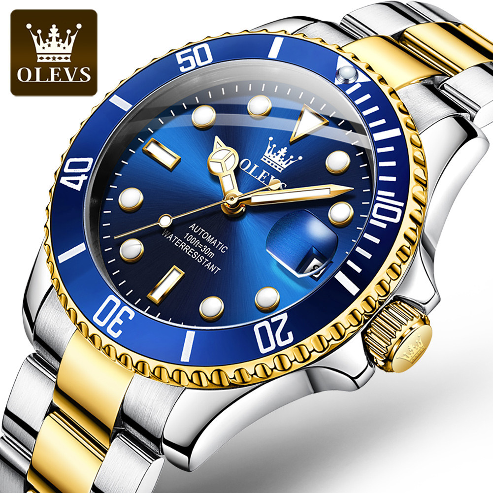 OLEVS 6650 Men Watch Classic Original Automatic Mechanical Watch For Man Zircon Scale Waterproof