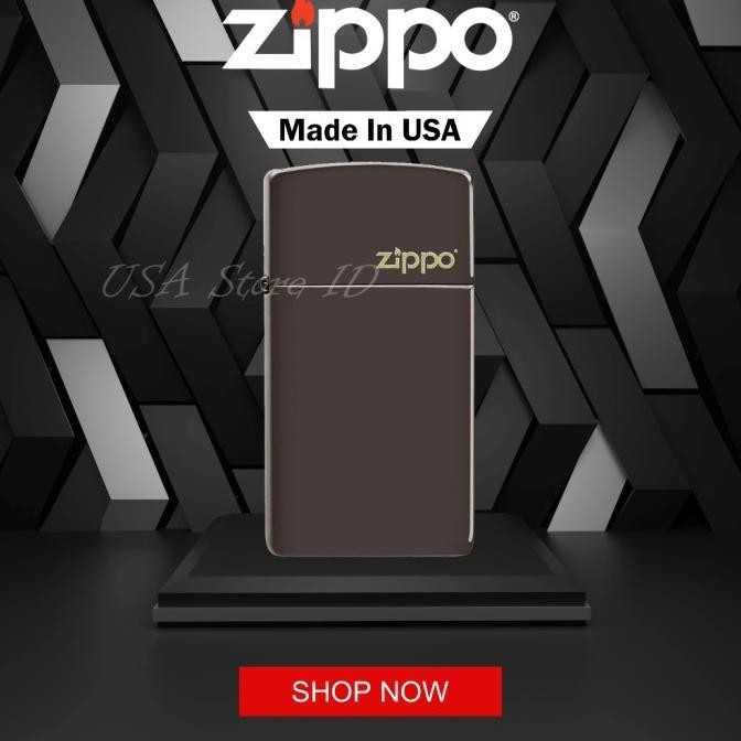 Baru Korek Api Zippo Slim Brown 49266ZL Original Made In USA