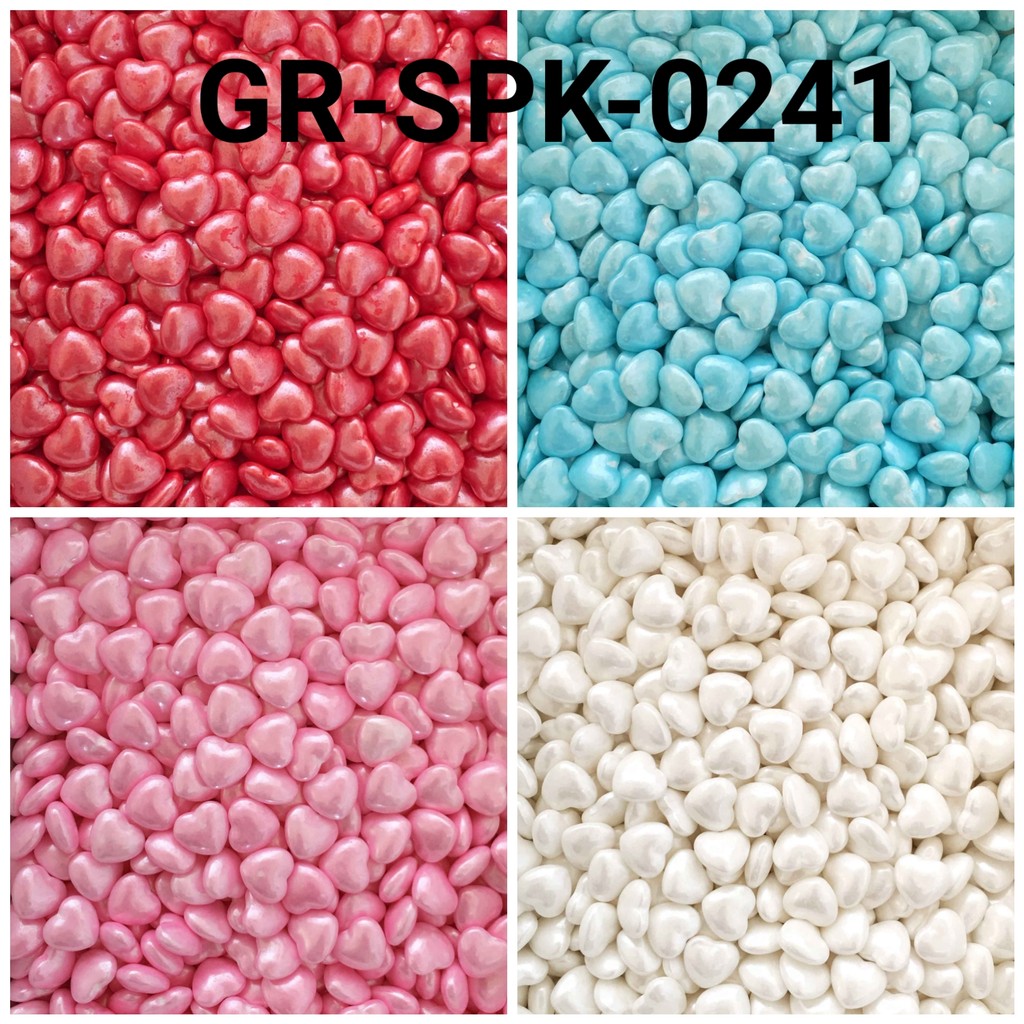 

GR-SPK-0241 Sprinkles sprinkle sprinkel 1kg hati pink biru ungu merah (SPRINKLES)