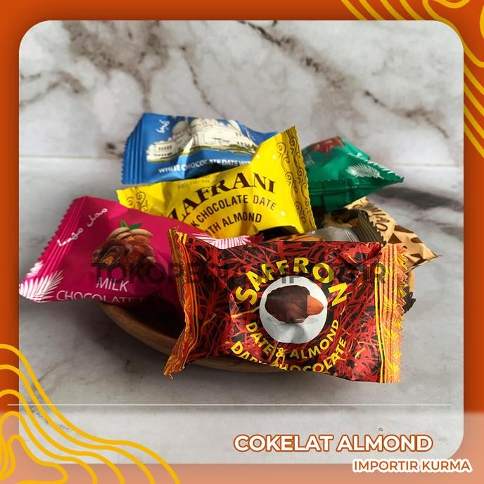 

COKLAT ISI KURMA ALMOND MIX 1KG CHOCOLATE DATES WITH ALMOND Berkualitas