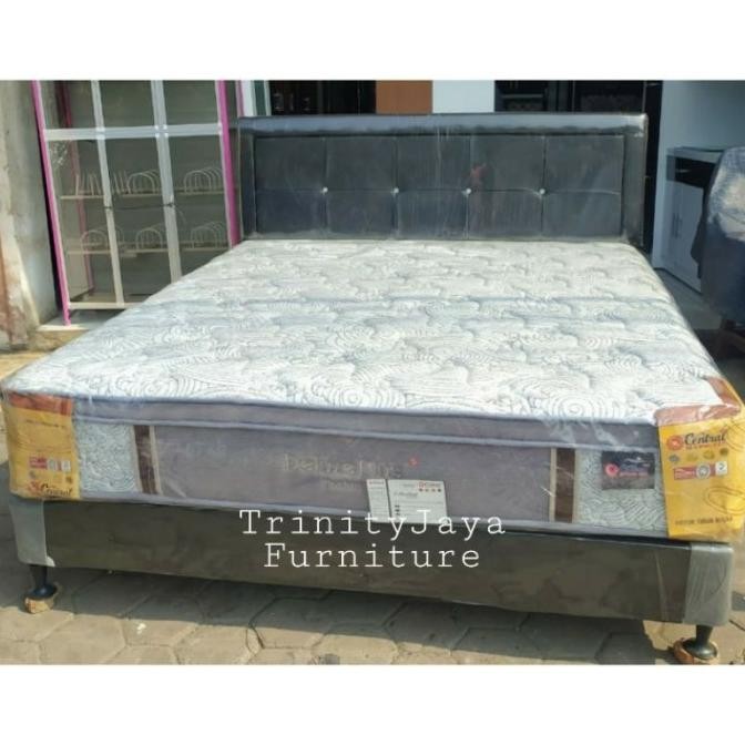 diskon springbed set dipan+matras central deluxe plus pocket spring 160x200 /