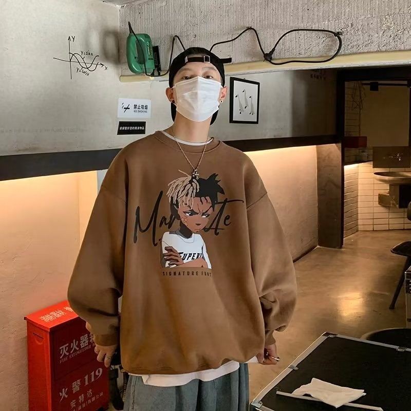 Men's Simple Sweatshirt High Street Trendy Brand oversize Unique Loose Fit Crew Neck Sweatshirt