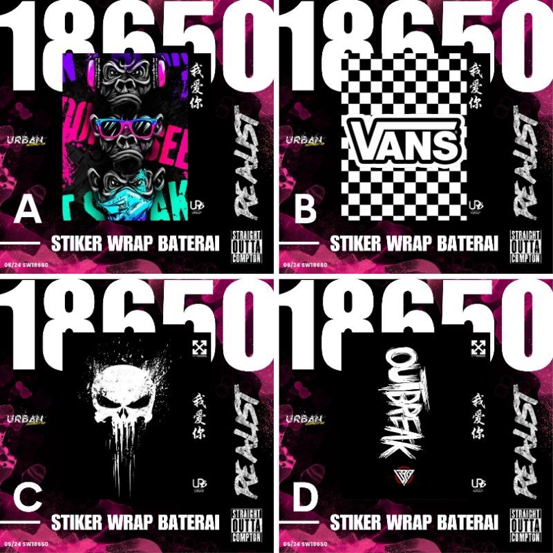 

Terlaris Urban Stiker Pelindung Baterai 18650 District Id Garskin Custom Case Laminasi Tebal COD