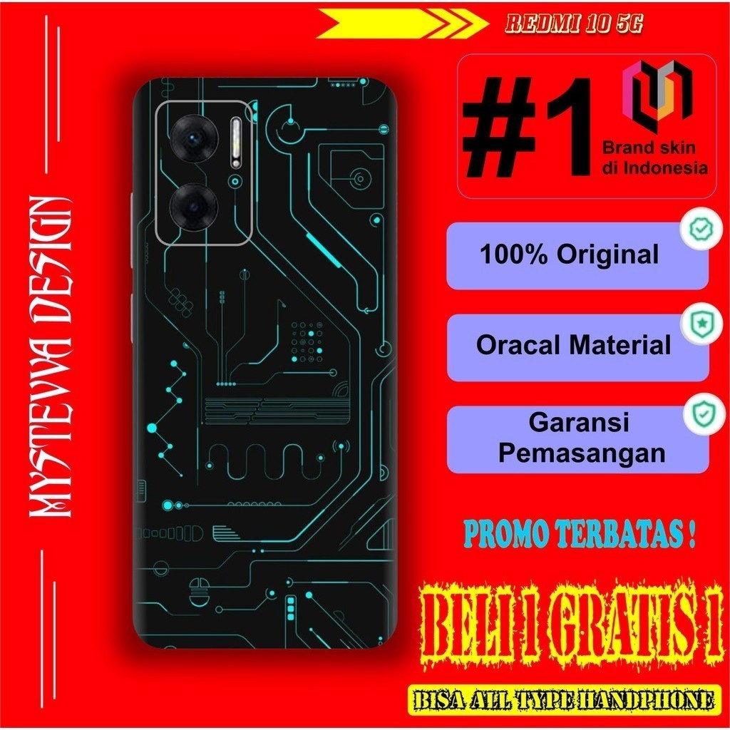 

Terlaris Xiaomi Redmi 10 5G Garskin Stiker Custom Case Laminasi Tebal COD