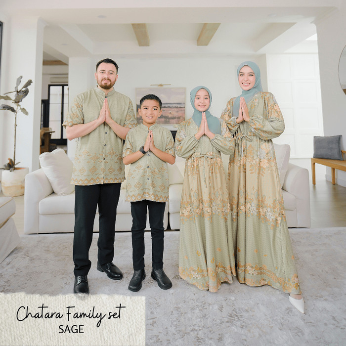 Hijabwanitacantik - Chatara Sage Series Family Set Sarimbit Lebaran Best Seller
