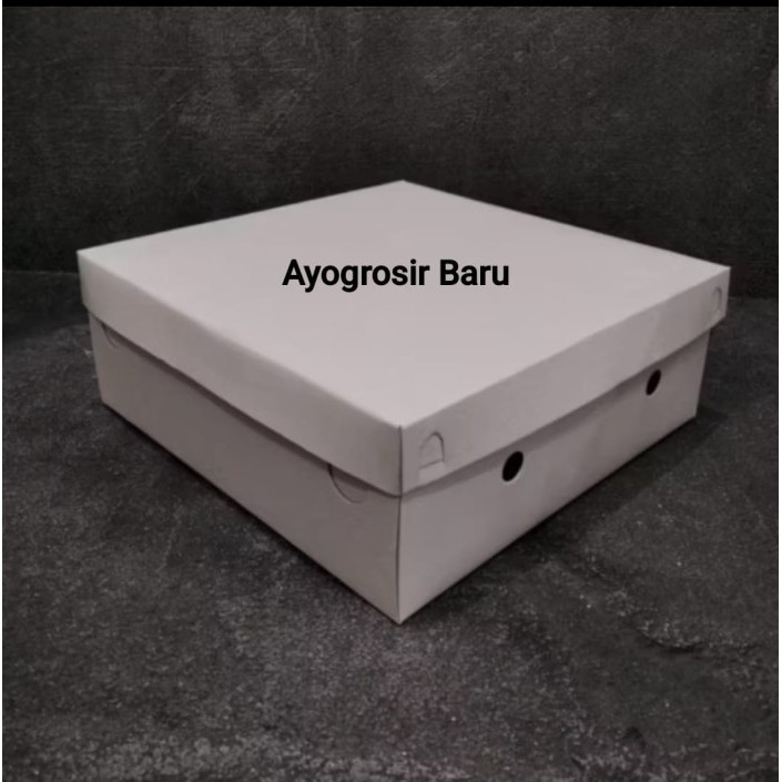 Dus 18x18 Putih Polos TEBAL Tutup Pisah Selip 350 gram / 400 gram Box Kotak Box Nasi Katering