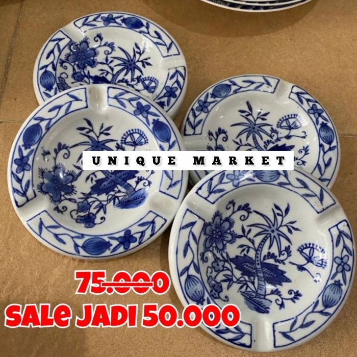 TERBARU Asbak Keramik Biru Putih Satuan/ Asbak keramik antik biru putih import