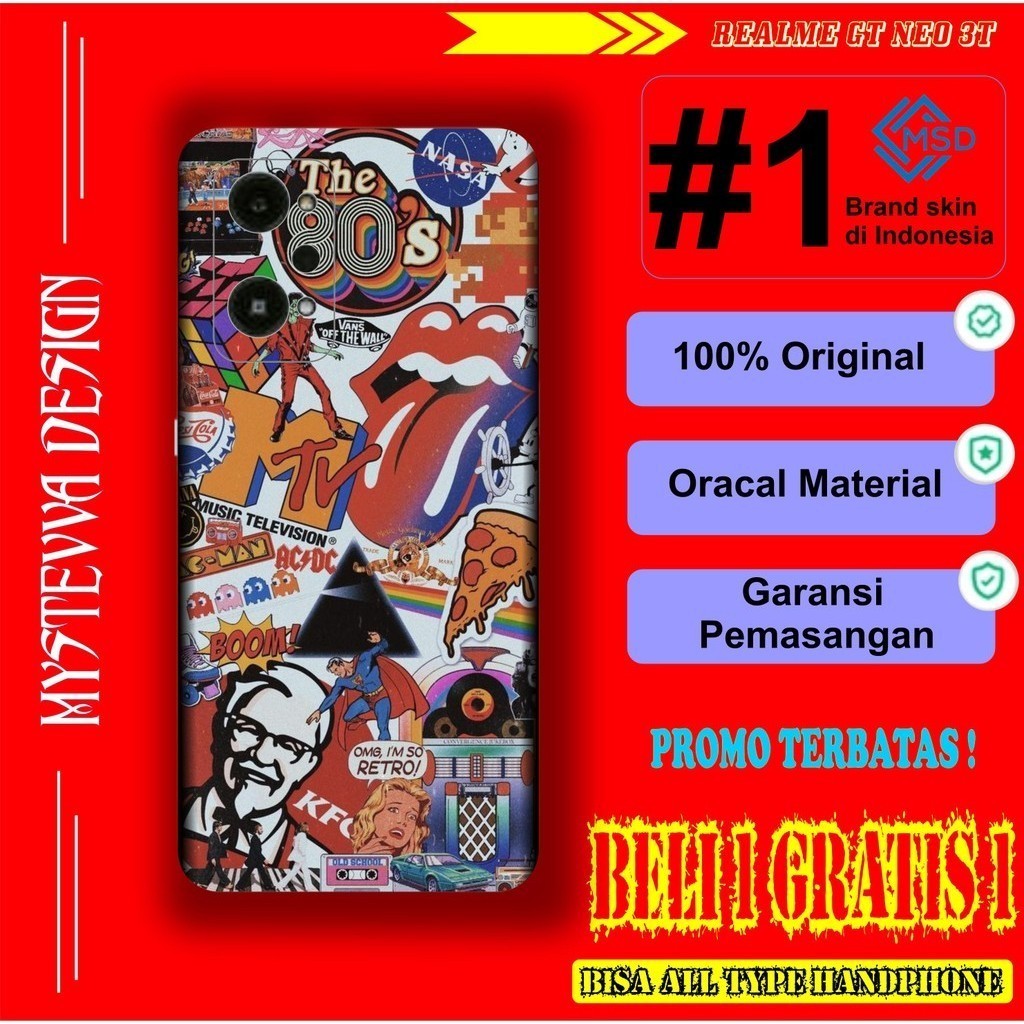 

Terlaris Realme GT Neo 3T Garskin Stiker Custom Case Laminasi Tebal COD