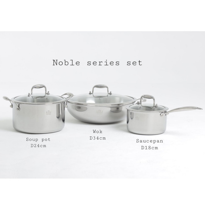 Nuclad Noble series SET Stainless steel wok SUS 304