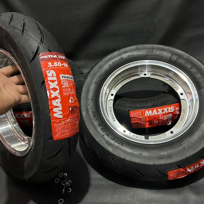 Velg Velk Tubeles Tubles Vespa Ring 10 Model Sip Set Ban Maxxis 3.50 Promo