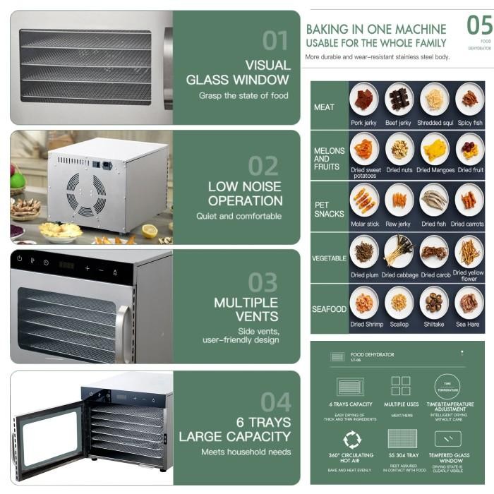 PAPALOLO DRYING STAINLESS STEEL FOOD DEHYDRATOR MAINE 6 TRAYS (OVEN)