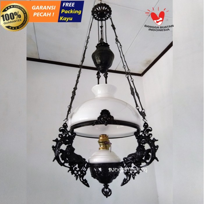 Lampu gantung klasik Antik gaya Jawa-Betawi Hitam (UK : 40 cm)