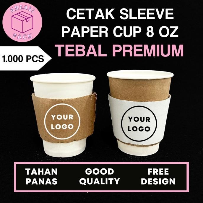 Sablon Sleeve Paper Cup - 1000 Pcs