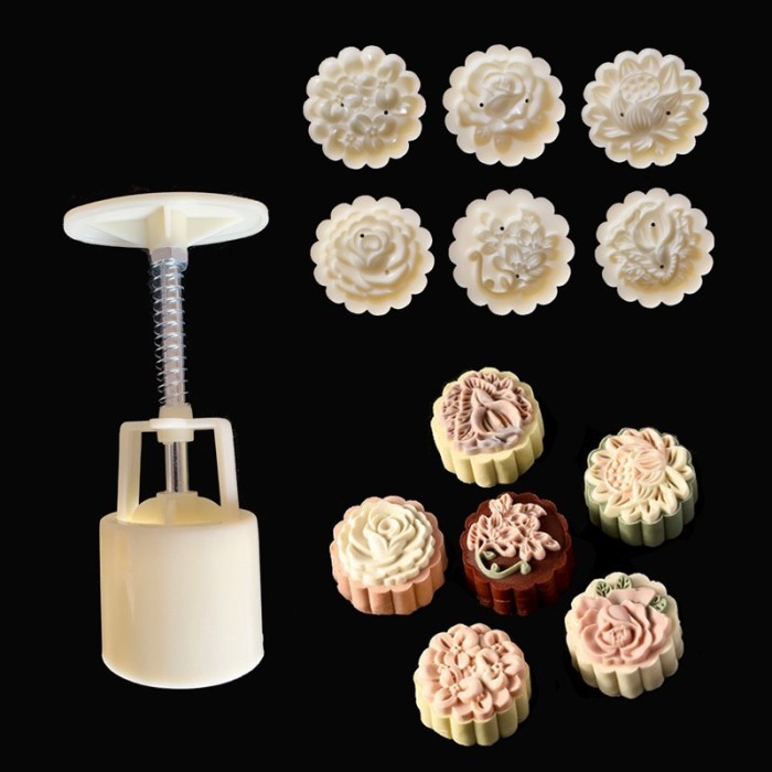 

TERLARIS SET 6PCS CETAKAN KUE BULAN 50GR -FLOWER TYPE B / MOONCAKE MOLD