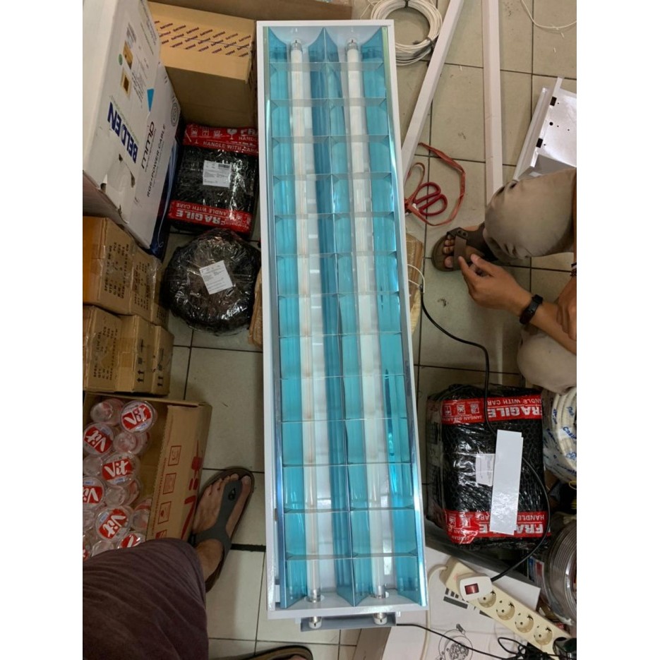 Kap Lampu RM konde akustik 2x36 Watt / Kap Lampu RM TL 2X36