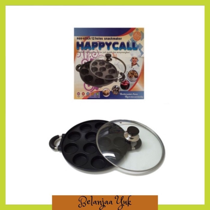 

READY TEFLON ANTI LENGKET CETAKAN MARTABAK MINI 12 LUBANG DATAR HAPPY CALL