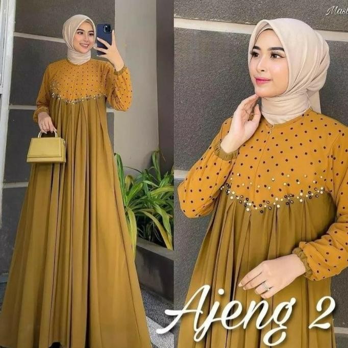 gamis jumbo ld 140 ajeng bahan ceruty babydol Terbaru