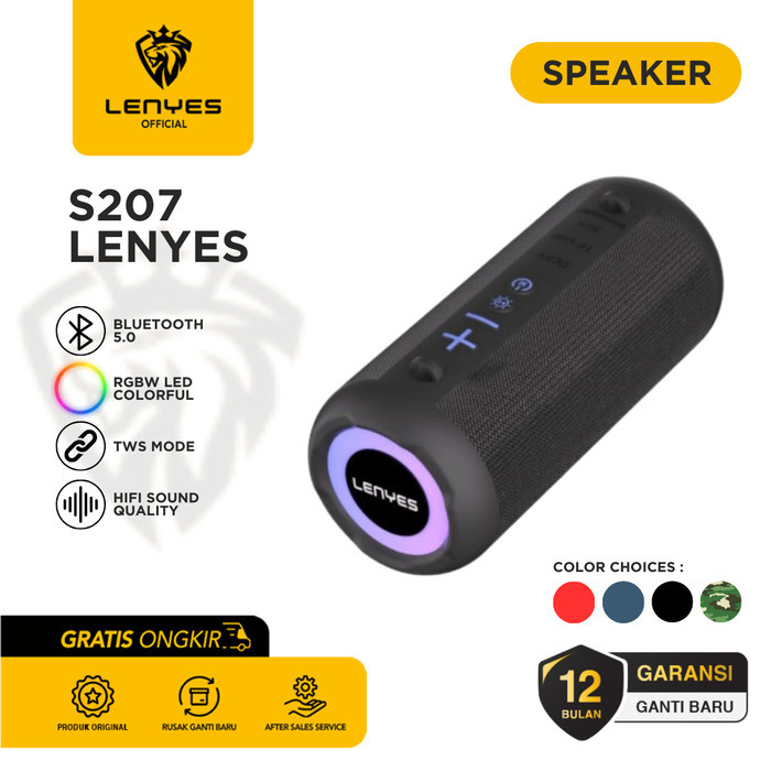 Lenyes S207 Speaker Bluetooth Portable Wireless Premium Tws Original