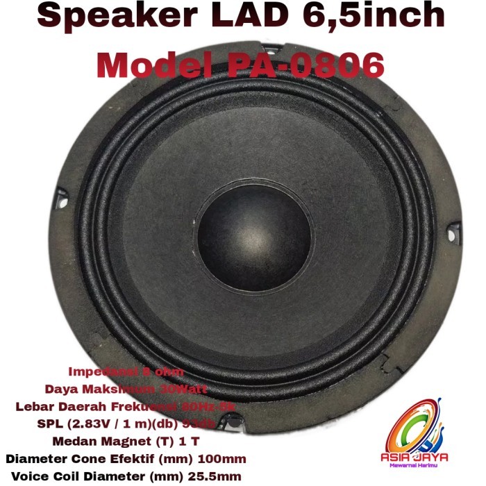 Speaker 6 Inch Lad Pa-0806 Fullrange