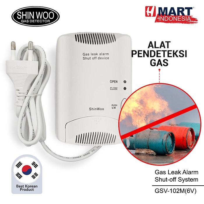 

Shinwoo Gas Leak Alarm Shut-Off System Gsv-102M(6V) - Alarm Pendeteksi Kebocoran Gas