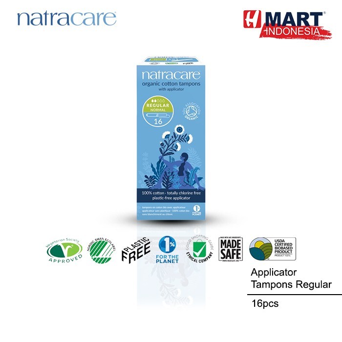 

Natracare Applicator Cotton Tampons Regular - Pembalut Wanita 16Pcs