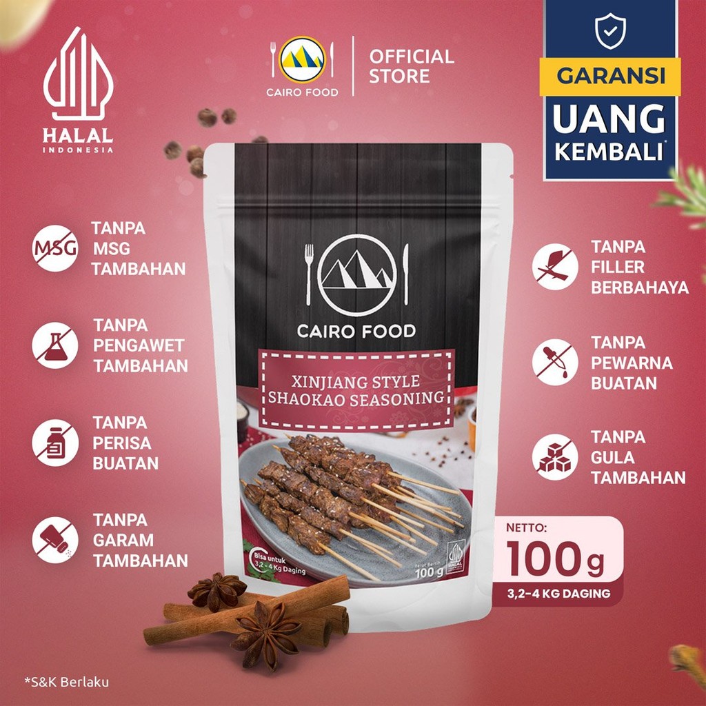 

Bumbu Shaokao ala Xinjiang Sehat – Tanpa MSG, 100% Rempah Murni | Cairo Food - 100 gram