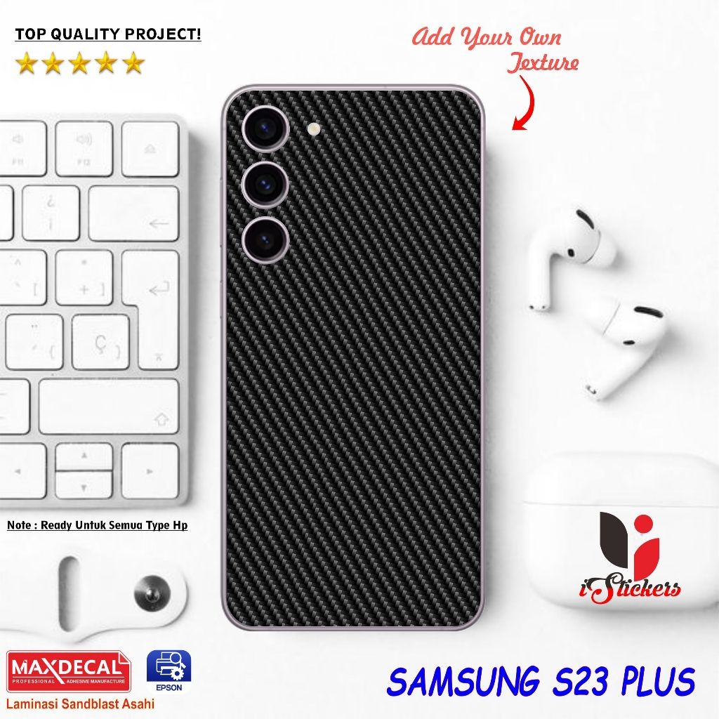 

Terlaris Samsung S23 Plus Serat Kayu Bebas Garskin Stiker Custom Case Laminasi Tebal COD