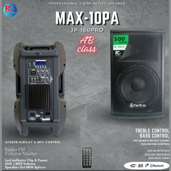 Speaker Aktif 10 Inch Firstclass Max 10Pa Speaker Aktif Karaoke