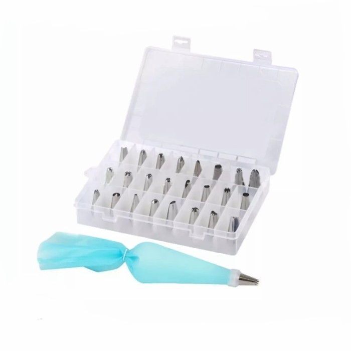 

TERLARIS CETAKAN KUE KERING /ALAT DEKORASI KUE TART SET 24PCS NOZZLE