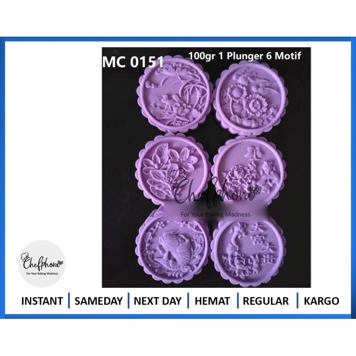 

READY STOCK CETAKAN MOONCAKE PLUNGER KUE BULAN NASTAR PIA COOKIES 100GR 6MOLD M151