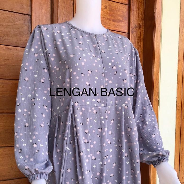 Original Natalia Dress Gamis Busui Bahan Yoryu Crinkle Motif Bunga Kecil Dewasa Remaja Premium