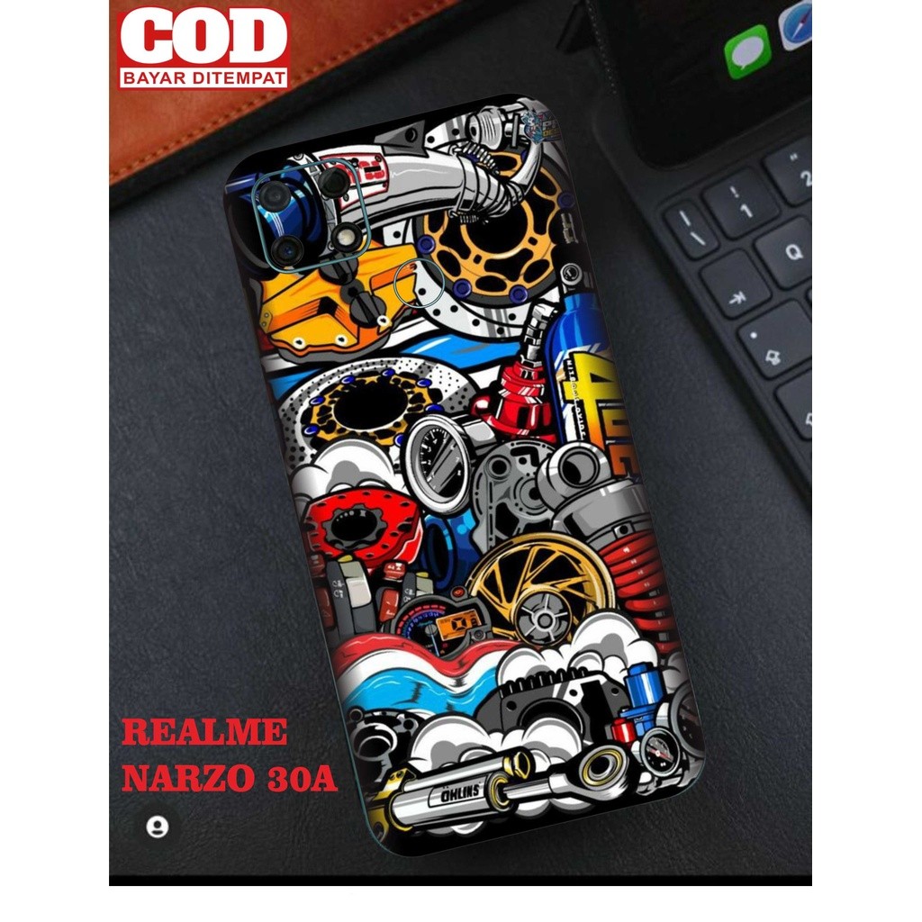 

Terlaris Realme Narzo 30A Garskin Stiker Custom Case Laminasi Tebal COD