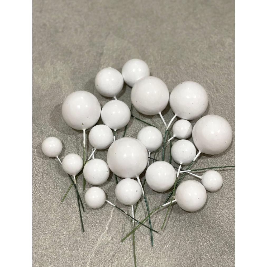 Bisa COD 20pcs Bola Bola Tusuk Hiasan Kue / Ball Cake Topper / Hiasan Kue Ultah ||