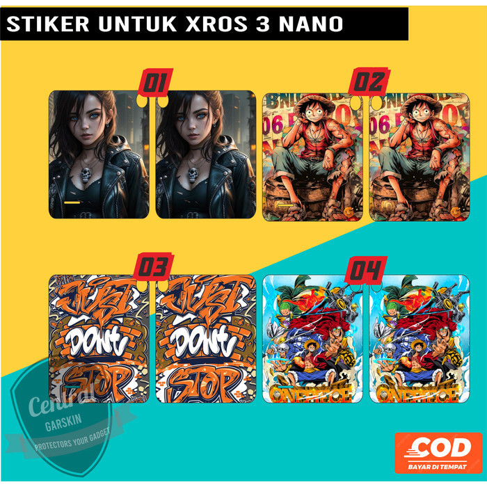 

Terlaris Xros 3 Nano Keren Stiker 01 Garskin Custom Case Laminasi Tebal COD