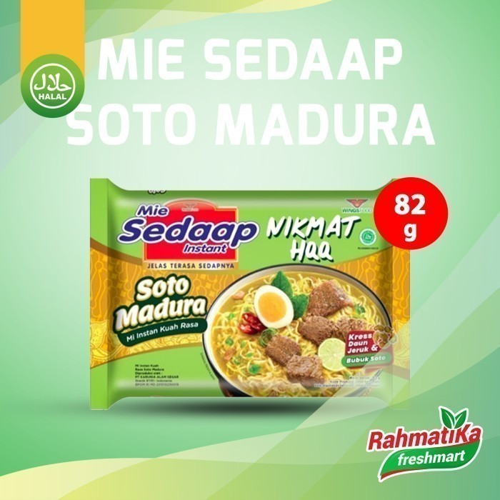 

Mie Sedaap Mi Instan Rasa Soto Madura 1 Pcs