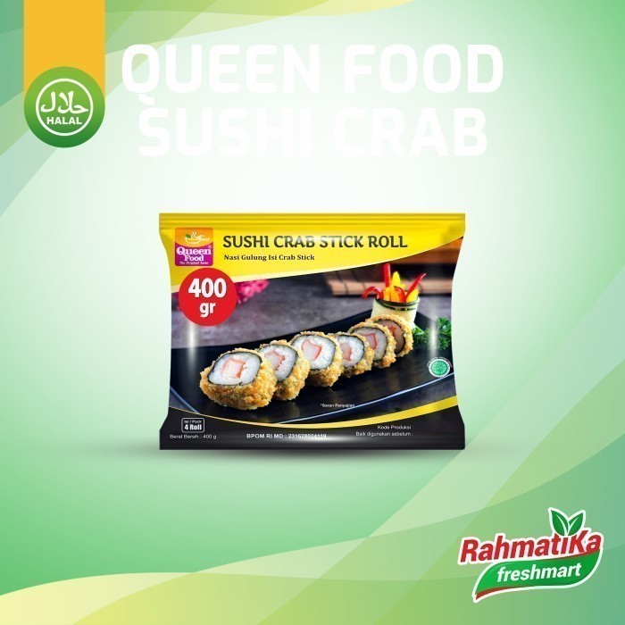 

Queen Food Sushi Crab Stick Roll Isi 4 Pcs 400 gram